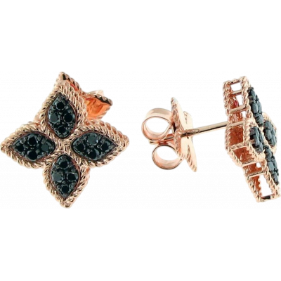 PRINCESS FLOWER EARRINGS RB WITH DIAM#32 & RUBY