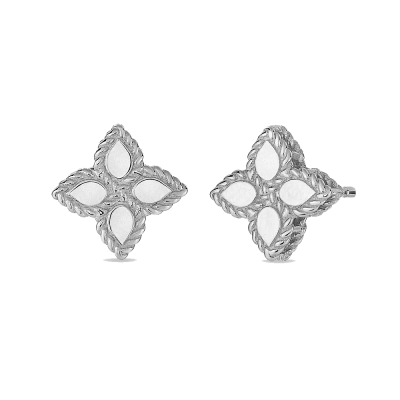 PRINCESS FLOWER EARRINGS W & RUBY