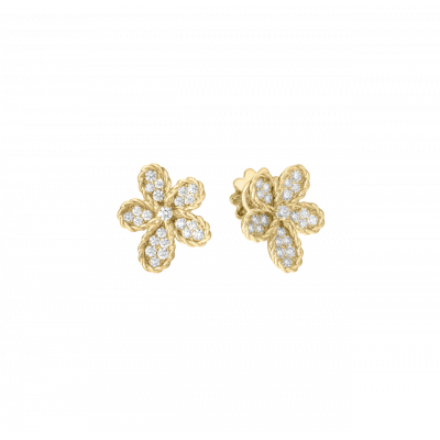 JASMINE EARRINGS YG WITH DIAM#46 & RUBY